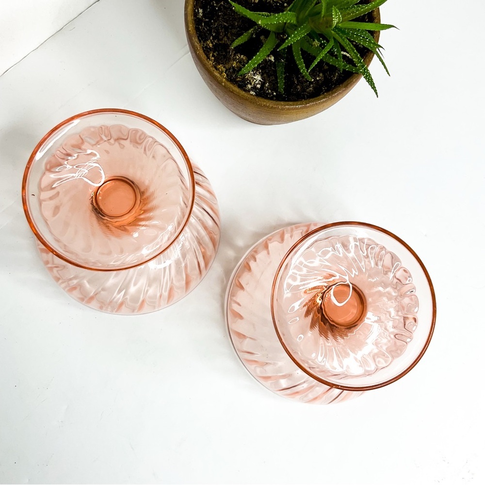 Pink Depression Glass Dessert Bowls Set of 2 | VINTAGE - Picture 6 of 6
